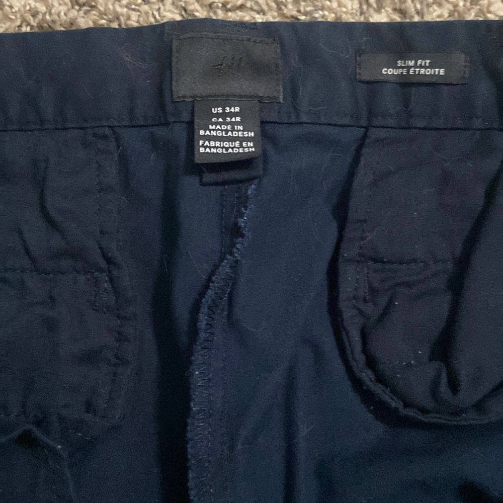H&M Slim fit pants navy blue waist 34